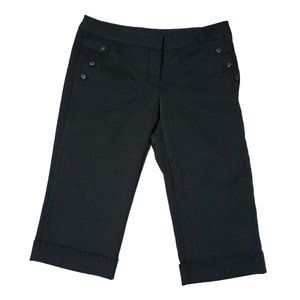 Vintage Cropped Pants Womens 30 inch Waist  Black Pinstripe Joe Benbasset Button